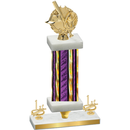 Premium Single Purple Glacier First Place Baseball Trophy