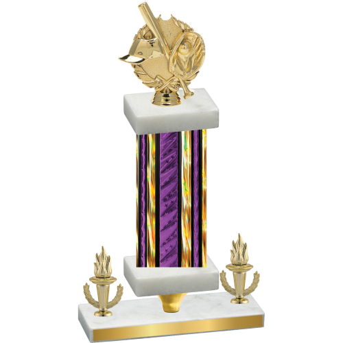 Premium Single Purple Glacier Victory Baseball Trophy