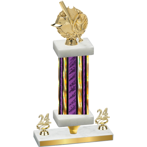 Premium Single Purple Glacier Year Baseball Trophy