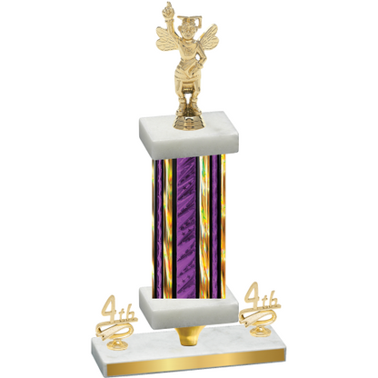 Premium Single Purple Glacier Fourth Place Academics Trophy