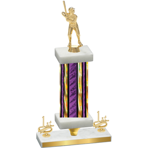 Premium Single Purple Glacier First Place Baseball Trophy