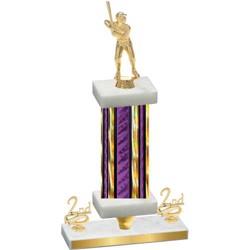 Premium Single Purple Glacier Second Place Baseball Trophy
