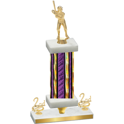 Premium Single Purple Glacier Second Place Baseball Trophy