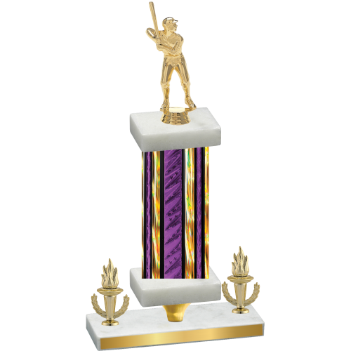 Premium Single Purple Glacier Victory Baseball Trophy