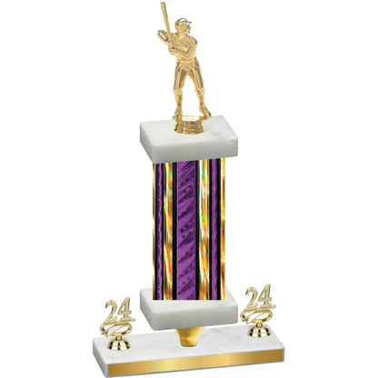 Premium Single Purple Glacier Year Baseball Trophy