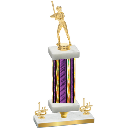 Premium Single Purple Glacier First Place Softball Trophy