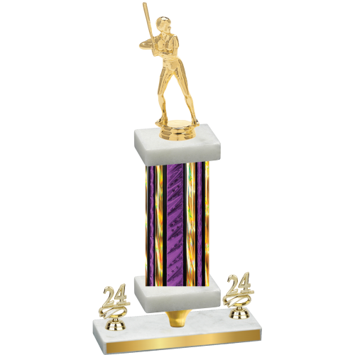 Premium Single Purple Glacier Year Softball Trophy