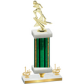 Premium Single Green Glacier First Place Football Trophy