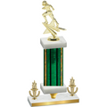 Premium Single Green Glacier Victory Football Trophy
