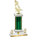 Premium Single Green Glacier Year Football Trophy