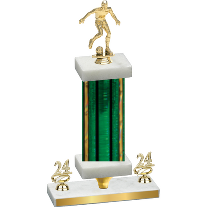 Premium Single Green Glacier Year Soccer Trophy