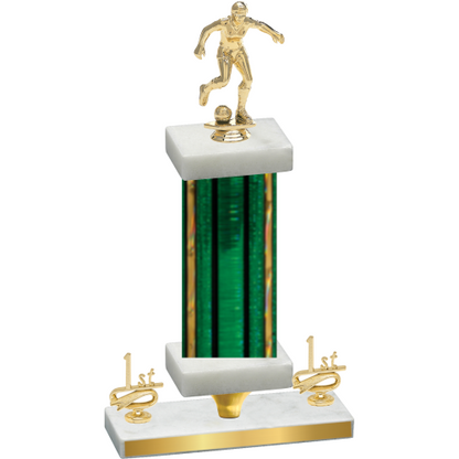 Premium Single Green Glacier First Place Soccer Trophy