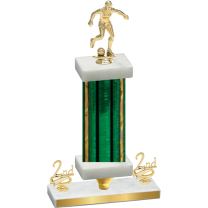 Premium Single Green Glacier Second Place Soccer Trophy