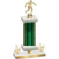 Premium Single Green Glacier Third Place Soccer Trophy