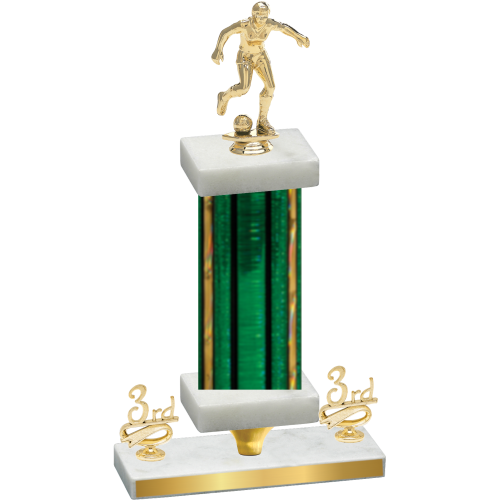 Premium Single Green Glacier Third Place Soccer Trophy