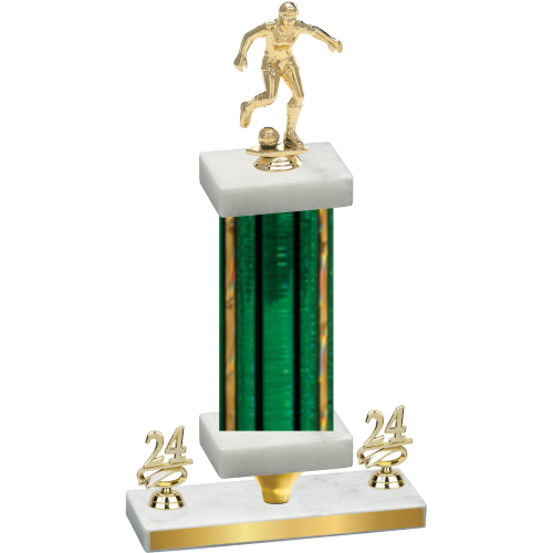Premium Single Green Glacier Year Soccer Trophy