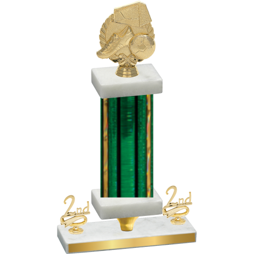 Premium Single Green Glacier Second Place Soccer Trophy