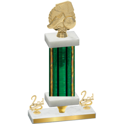 Premium Single Green Glacier Second Place Soccer Trophy