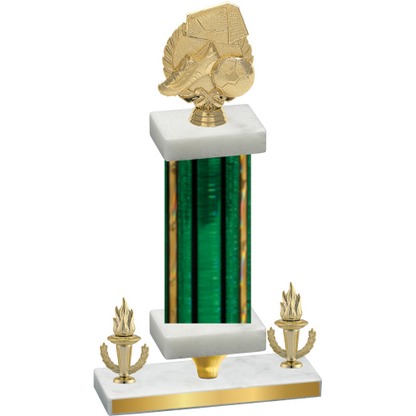 Premium Single Green Glacier Victory Soccer Trophy