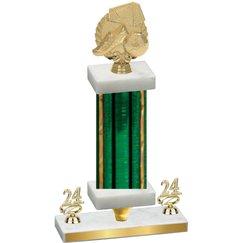 Premium Single Green Glacier Year Soccer Trophy