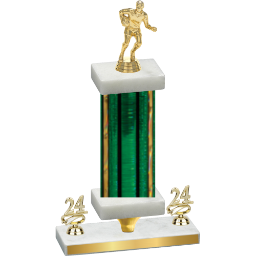Premium Single Green Glacier Year Rugby Trophy