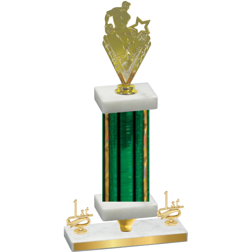 Premium Single Green Glacier First Place Rugby Trophy