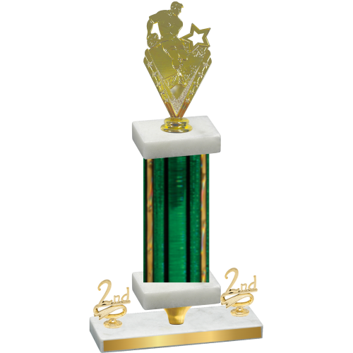 Premium Single Green Glacier Second Place Rugby Trophy