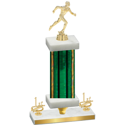 Premium Single Green Glacier First Place Running Trophy