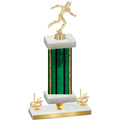 Premium Single Green Glacier First Place Running Trophy