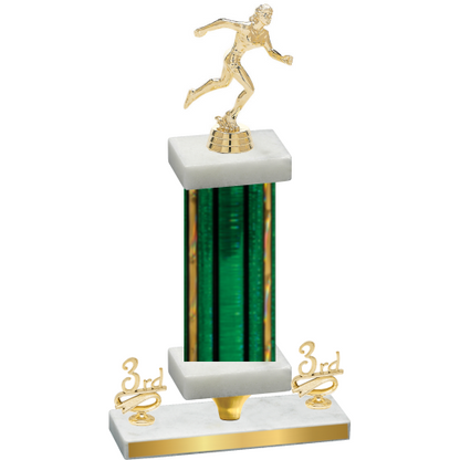 Premium Single Green Glacier Third Place Running Trophy