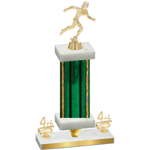 Premium Single Green Glacier Fourth Place Running Trophy