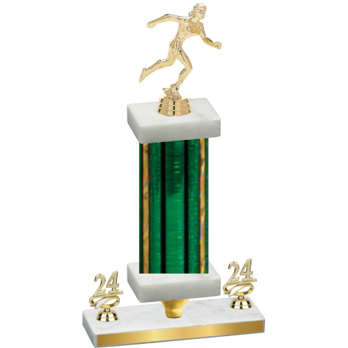 Premium Single Green Glacier Year Running Trophy