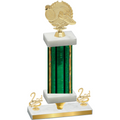 Premium Single Green Glacier Second Place Running Trophy