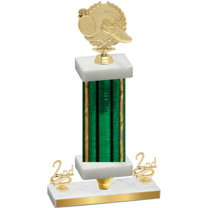 Premium Single Green Glacier Second Place Running Trophy