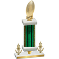 Premium Single Green Glacier Victory Football Trophy