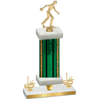 Premium Single Green Glacier First Place Bowling Trophy
