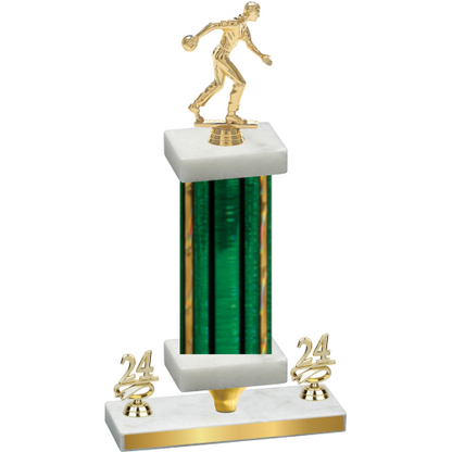 Premium Single Green Glacier Year Bowling Trophy