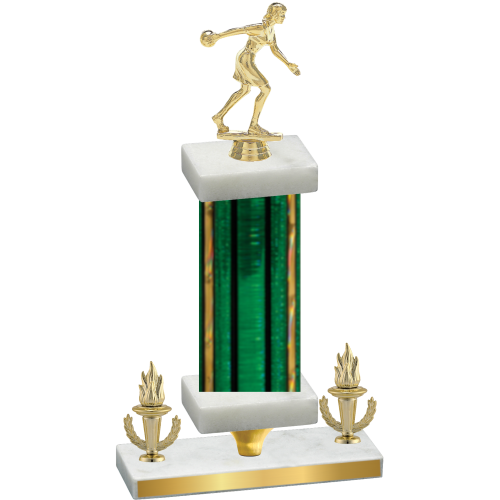Premium Single Green Glacier Victory Bowling Trophy