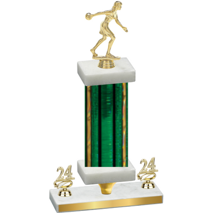 Premium Single Green Glacier Year Bowling Trophy