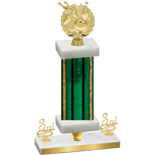 Premium Single Green Glacier Third Place Bowling Trophy