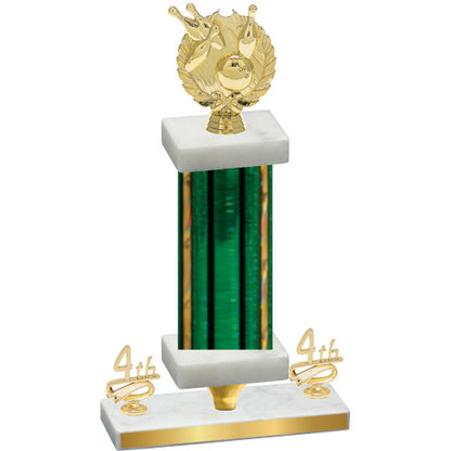 Premium Single Green Glacier Fourth Place Bowling Trophy