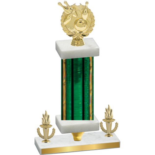 Premium Single Green Glacier Victory Bowling Trophy