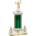 Premium Single Green Glacier Victory Volleyball Trophy