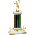 Premium Single Green Glacier Second Place Volleyball Trophy