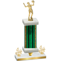 Premium Single Green Glacier Fourth Place Volleyball Trophy
