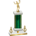 Premium Single Green Glacier Victory Volleyball Trophy