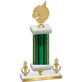Premium Single Green Glacier Victory Volleyball Trophy