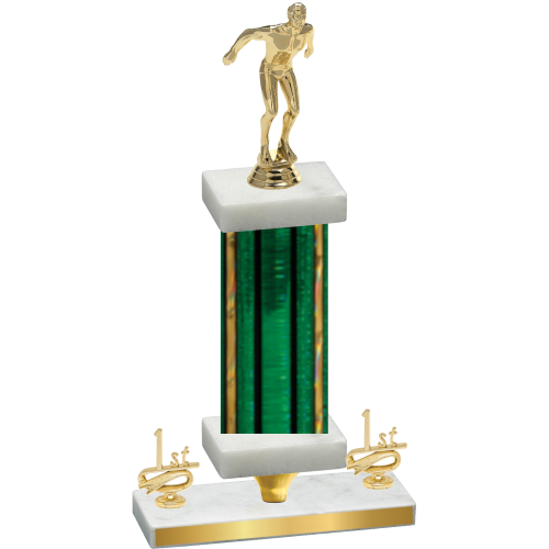 Premium Single Green Glacier First Place Swimming Trophy