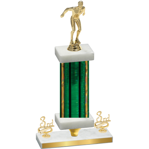 Premium Single Green Glacier Third Place Swimming Trophy