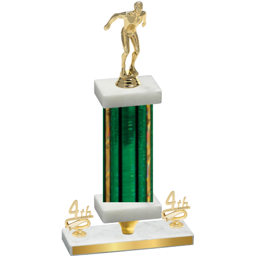Premium Single Green Glacier Fourth Place Swimming Trophy